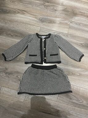 Girls 3T Tahari Houndstooth Skirt Set – Black & White Chic Outfit